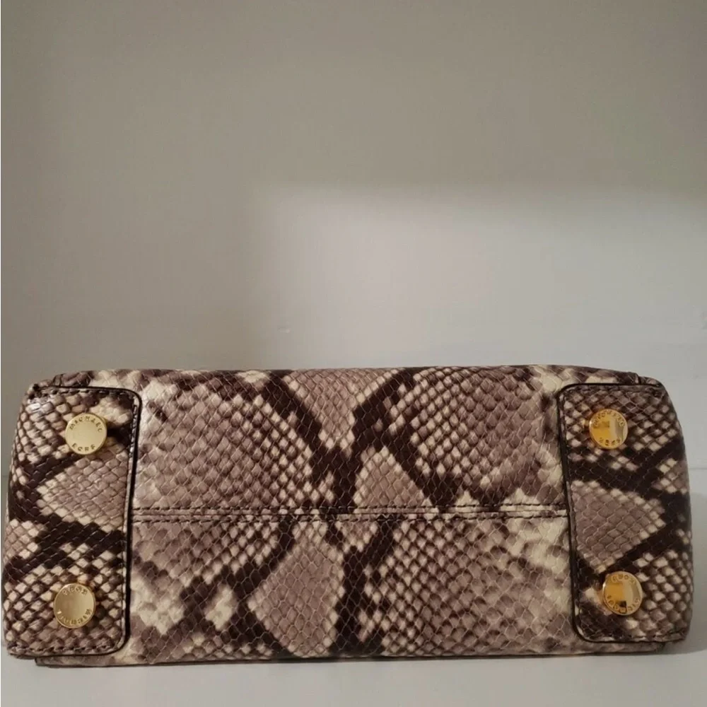 Michael Kors Embossed Python Print Riley Satchel Bag - Picture 6 of 14